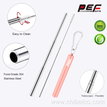 Stainless steel straw set with shell aluminium